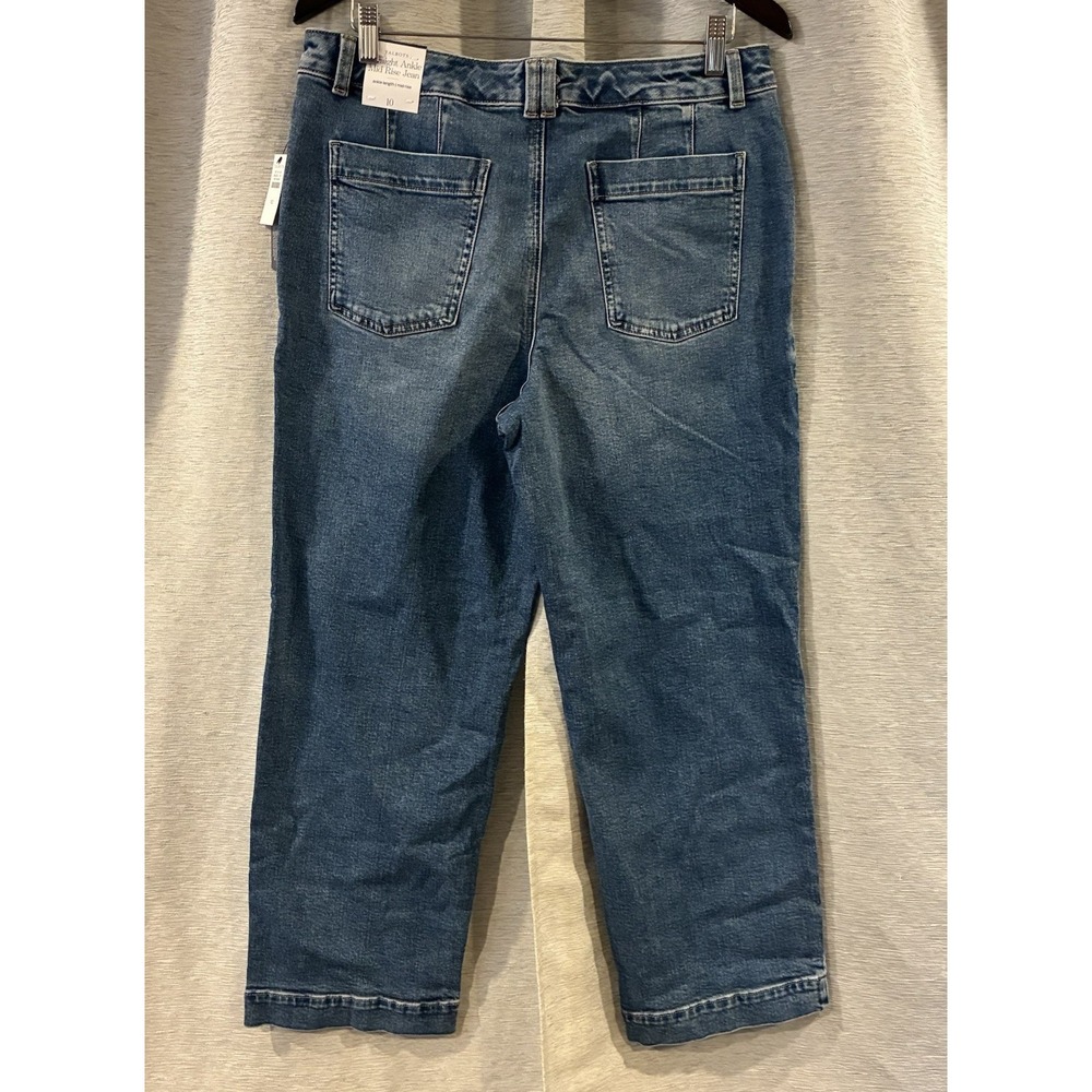 Talbots Jeans Blue Straight Ankle Mid Rise Medium Wash Denim Women's Size 10 NWT - Picture 4 of 7